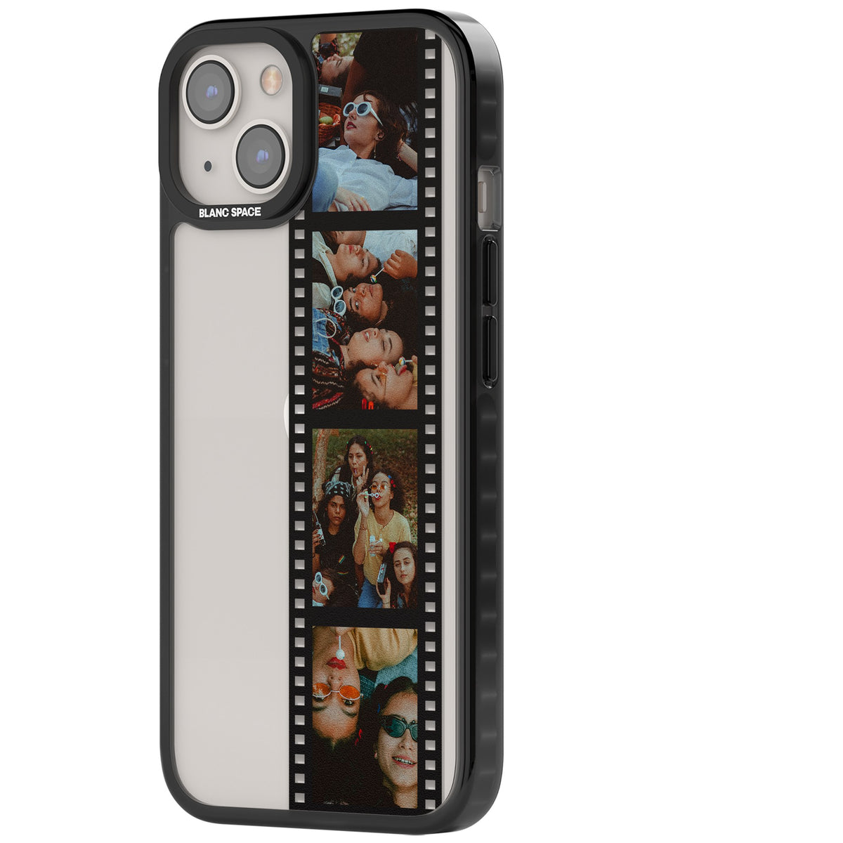 Personalised Photo Film Strip iPhone 12 / 12 Pro / iPhone 13 / iPhone 14 / iPhone 14 Plus / iPhone 15 / iPhone 15 Plus Impact Black Phone Case side
