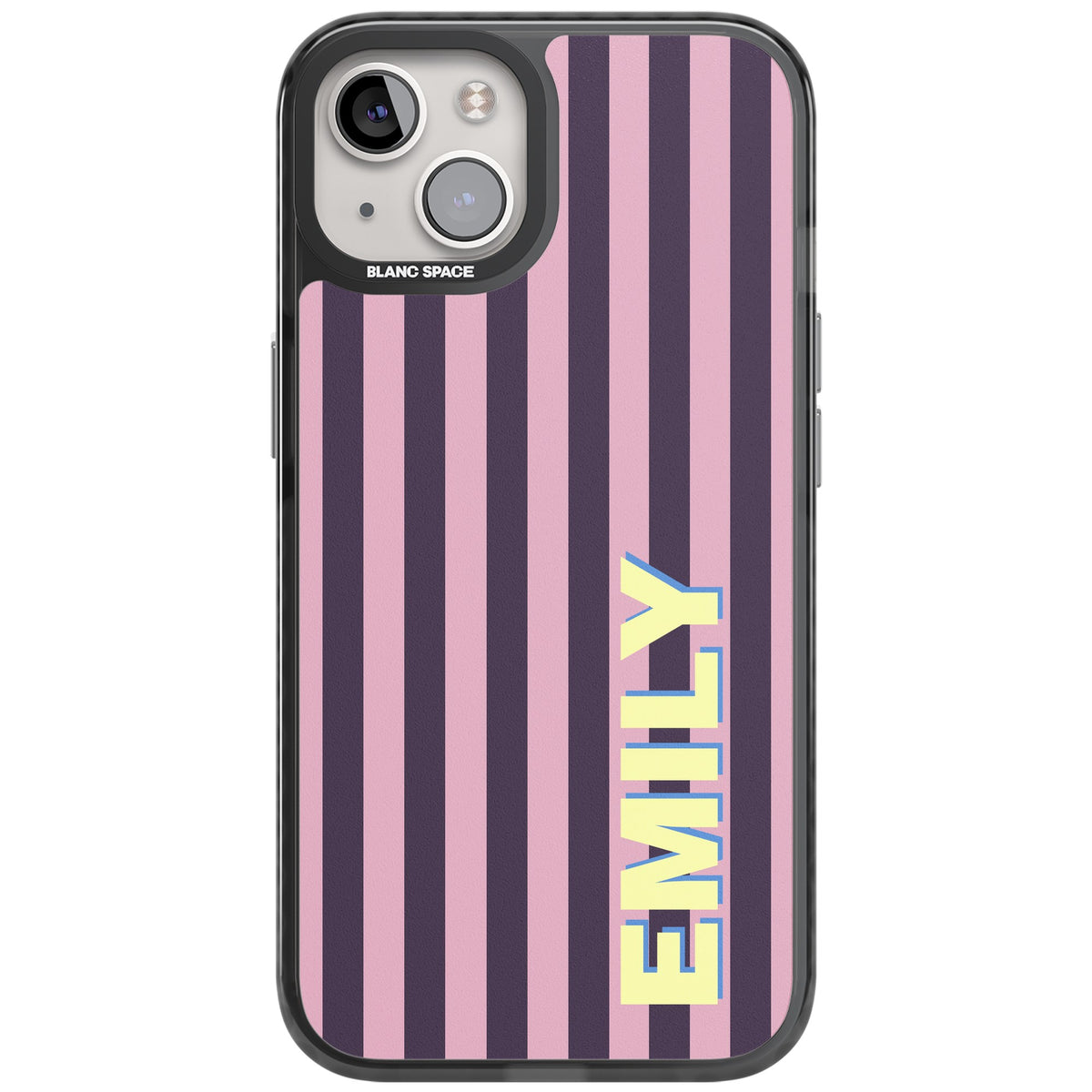 Personalised Lebanese Stripe iPhone 12 / 12 Pro / iPhone 13 / iPhone 14 / iPhone 14 Plus / iPhone 15 / iPhone 15 Plus Impact Black Phone Case front