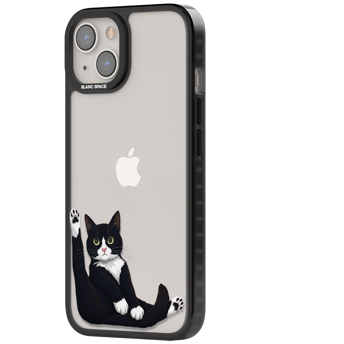 Mid-Groom Cat iPhone 12 / 12 Pro / iPhone 13 / iPhone 14 / iPhone 14 Plus / iPhone 15 / iPhone 15 Plus Impact Black Phone Case side