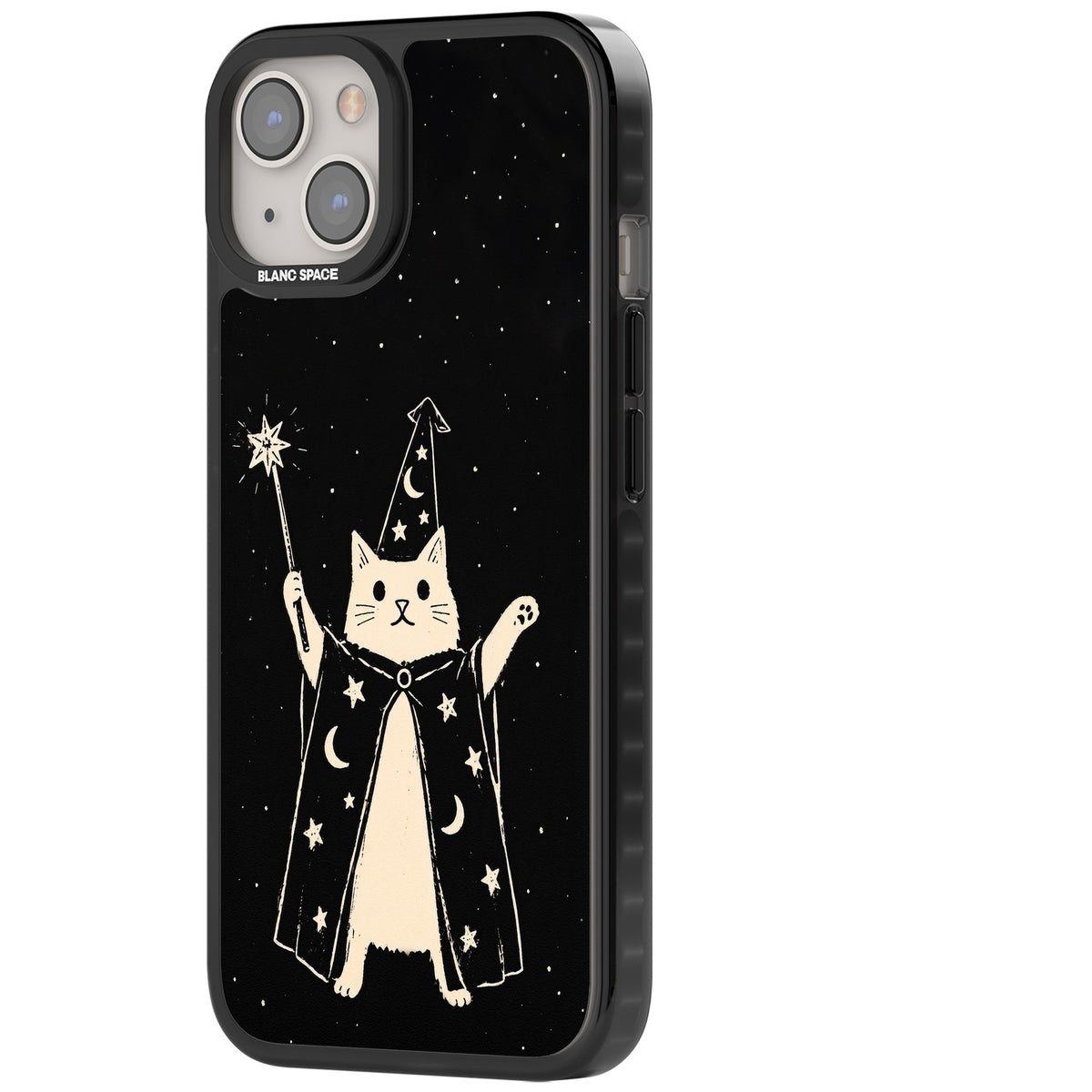 Whisker Wizard iPhone 12 / 12 Pro / iPhone 13 / iPhone 14 / iPhone 14 Plus / iPhone 15 / iPhone 15 Plus Impact Black Phone Case side