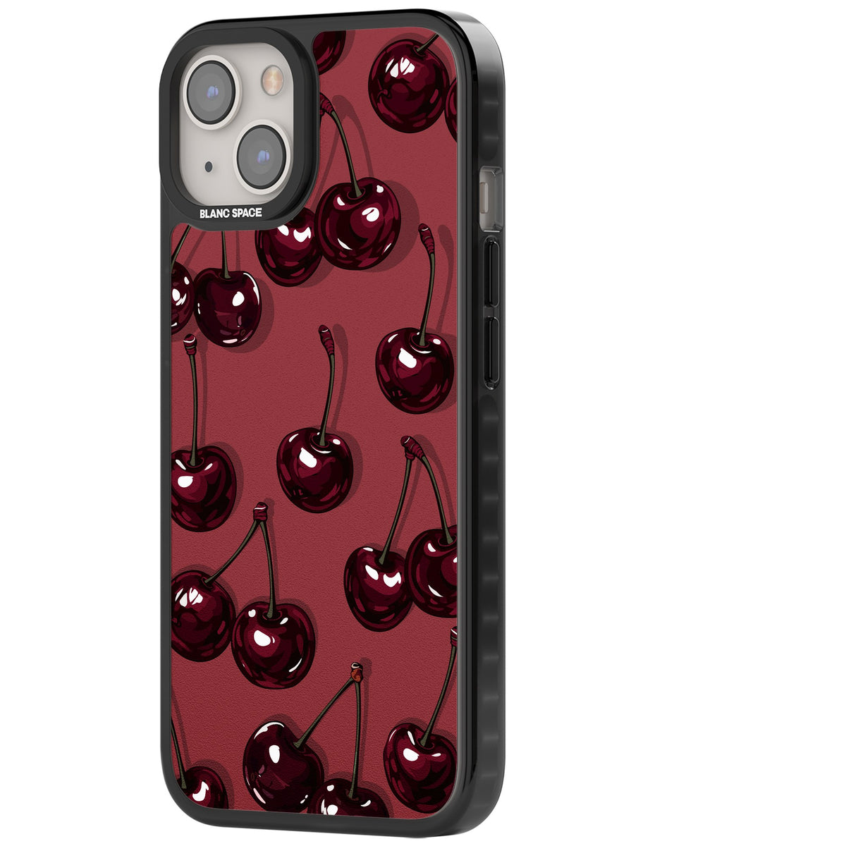 Cherry Rebel iPhone 12 / 12 Pro / iPhone 13 / iPhone 14 / iPhone 14 Plus / iPhone 15 / iPhone 15 Plus Impact Black Phone Case side