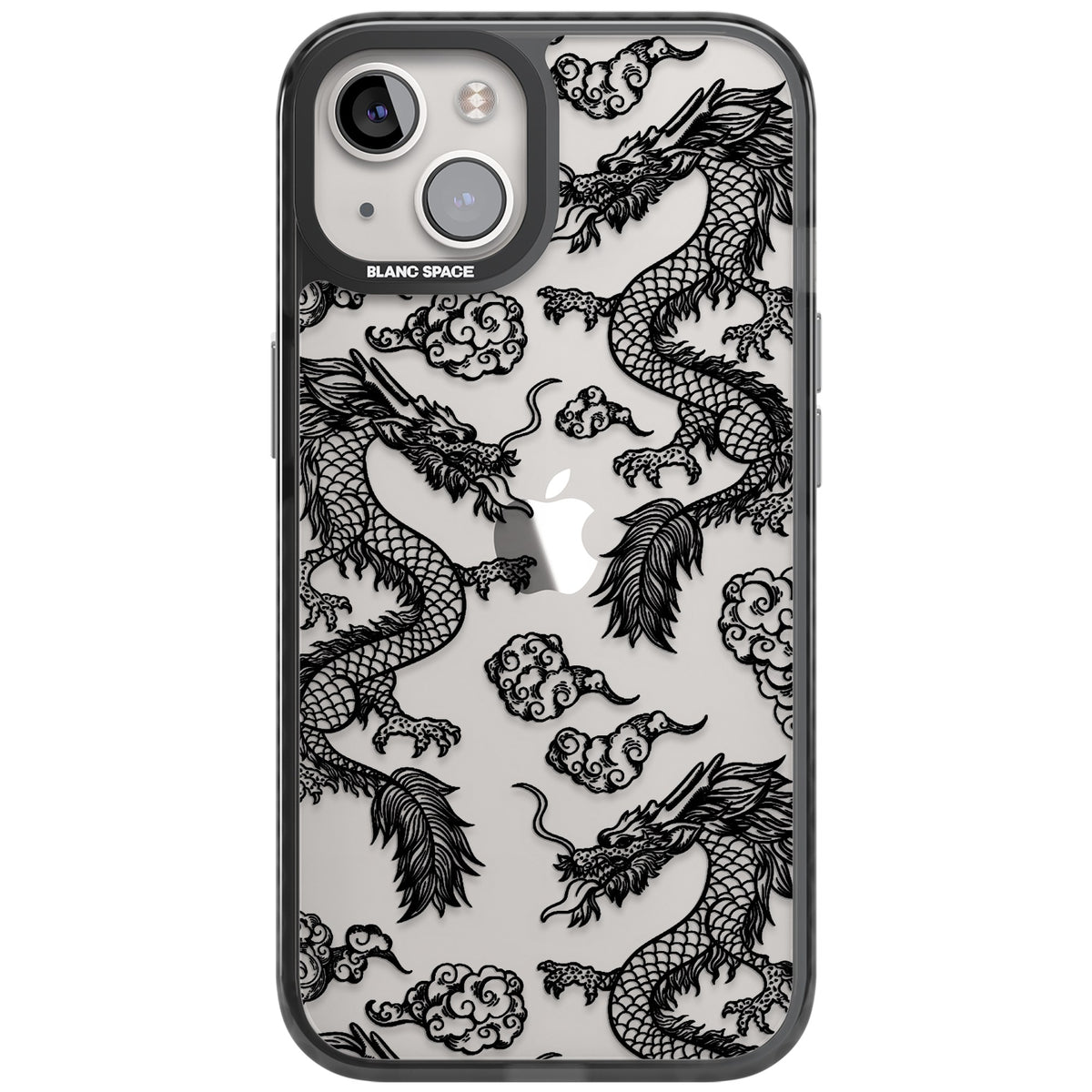 Black Dragons iPhone 12 / 12 Pro / iPhone 13 / iPhone 14 / iPhone 14 Plus / iPhone 15 / iPhone 15 Plus Impact Black Phone Case front