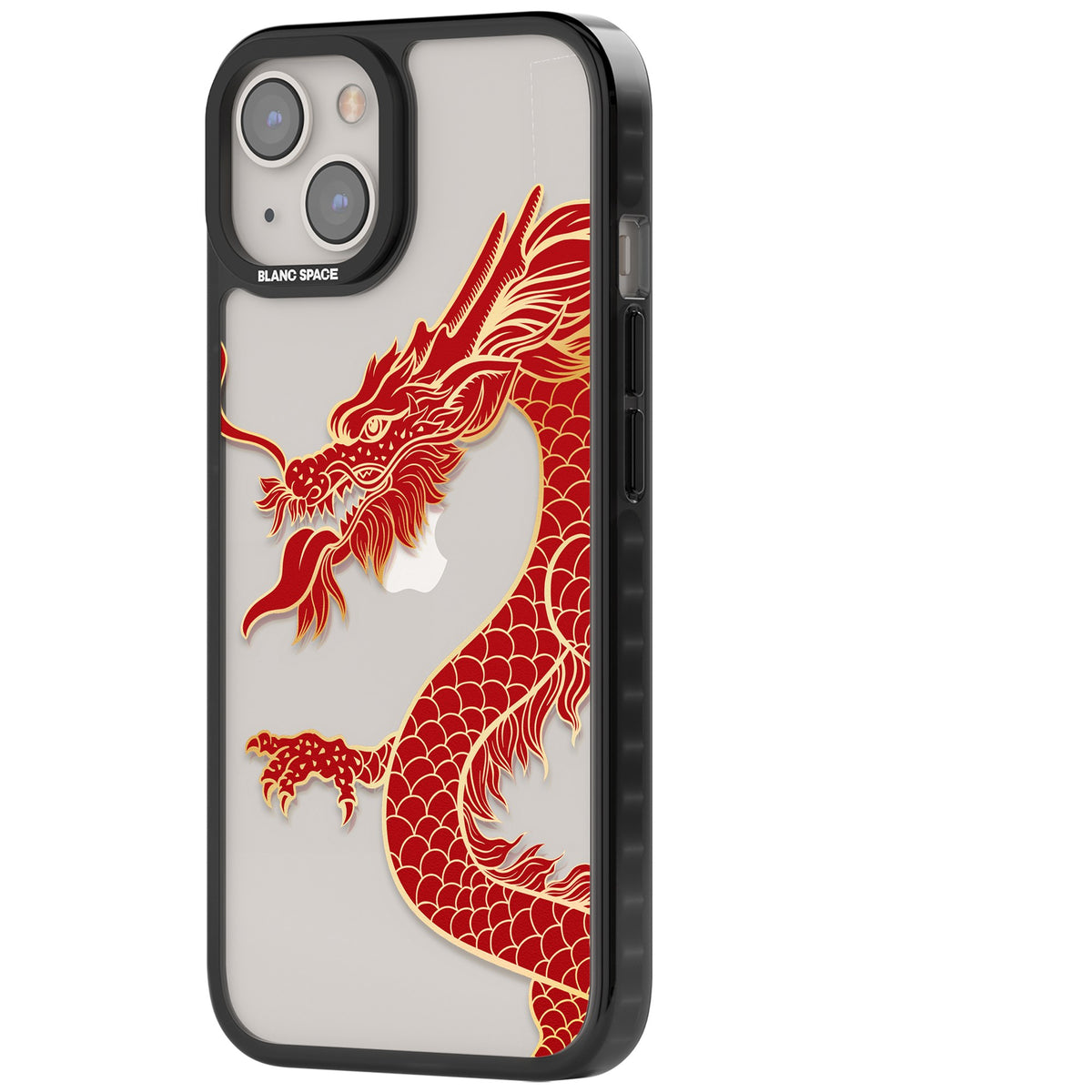Red Dragon iPhone 12 / 12 Pro / iPhone 13 / iPhone 14 / iPhone 14 Plus / iPhone 15 / iPhone 15 Plus Impact Black Phone Case side
