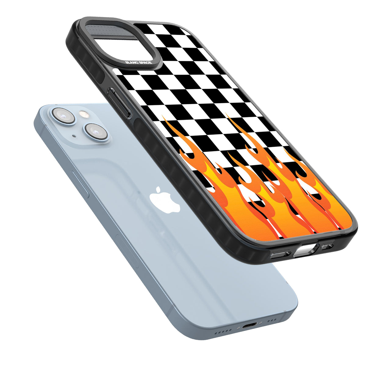 Hot Pursuit iPhone 12 / 12 Pro / iPhone 13 / iPhone 14 / iPhone 14 Plus / iPhone 15 / iPhone 15 Plus Impact Black Phone Case angled