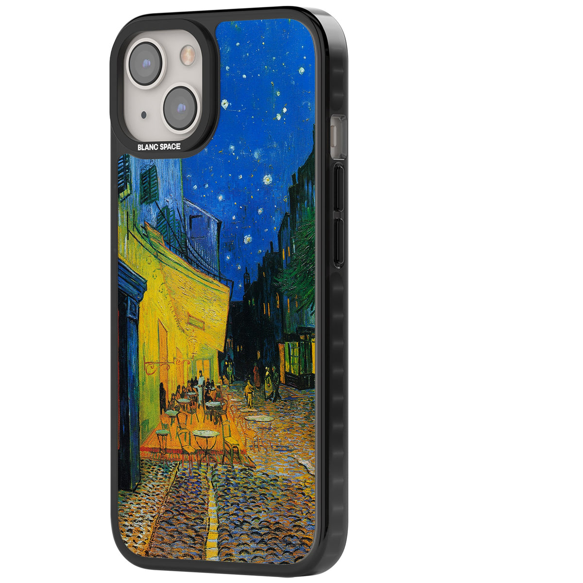 Café Terrace At Night iPhone 12 / 12 Pro / iPhone 13 / iPhone 14 / iPhone 14 Plus / iPhone 15 / iPhone 15 Plus Impact Black Phone Case side