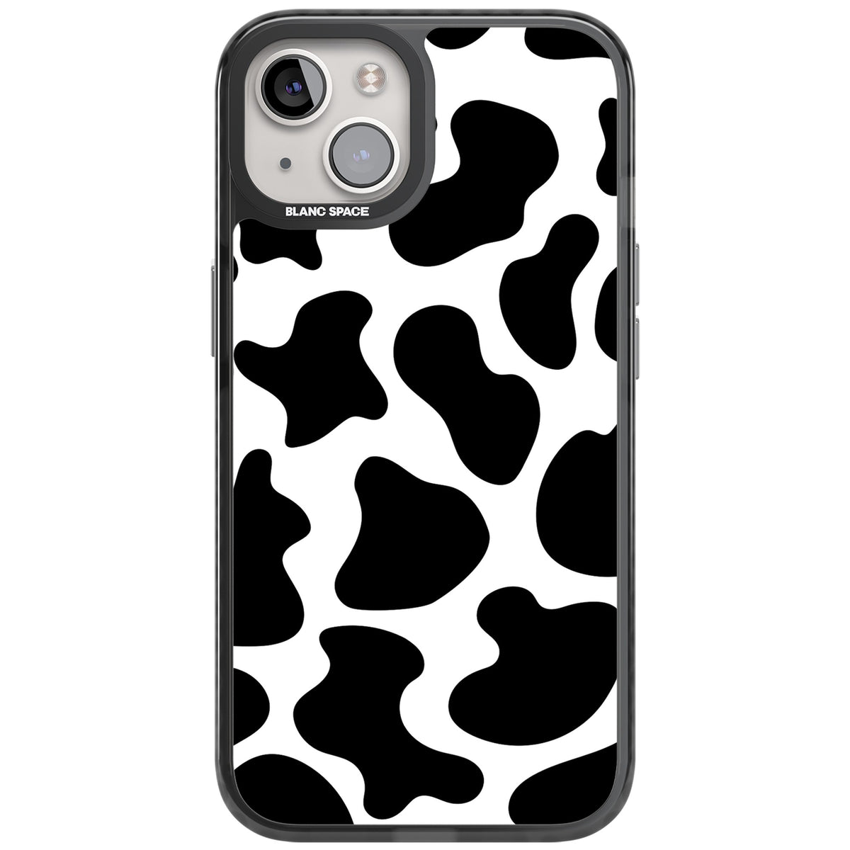 Cow Print iPhone 12 / 12 Pro / iPhone 13 / iPhone 14 / iPhone 14 Plus / iPhone 15 / iPhone 15 Plus Impact Black Phone Case front