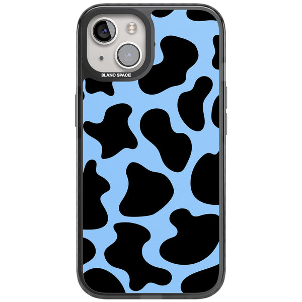 Blue And Black Cow Print