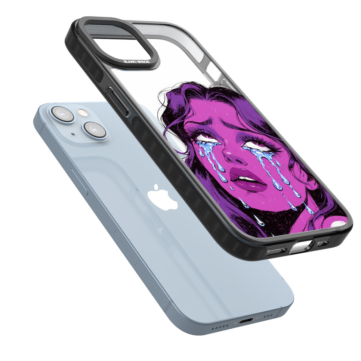 Drama Queen iPhone 12 / 12 Pro / iPhone 13 / iPhone 14 / iPhone 14 Plus / iPhone 15 / iPhone 15 Plus Impact Black Phone Case angled