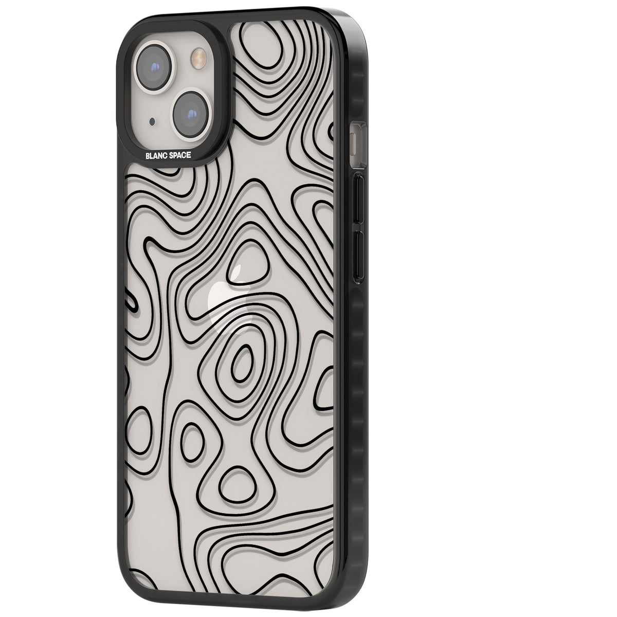 Damascus Steel iPhone 12 / 12 Pro / iPhone 13 / iPhone 14 / iPhone 14 Plus / iPhone 15 / iPhone 15 Plus Impact Black Phone Case side