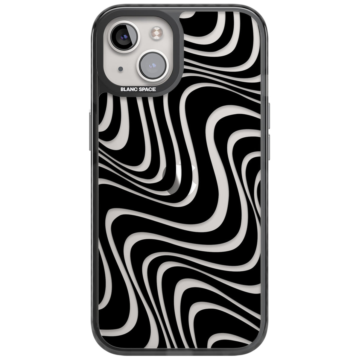 Abstract Waves iPhone 12 / 12 Pro / iPhone 13 / iPhone 14 / iPhone 14 Plus / iPhone 15 / iPhone 15 Plus Impact Black Phone Case front