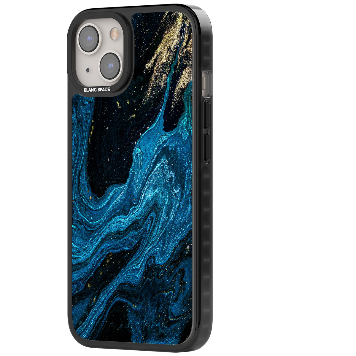 Saphire Lagoon iPhone 12 / 12 Pro / iPhone 13 / iPhone 14 / iPhone 14 Plus / iPhone 15 / iPhone 15 Plus Impact Black Phone Case side