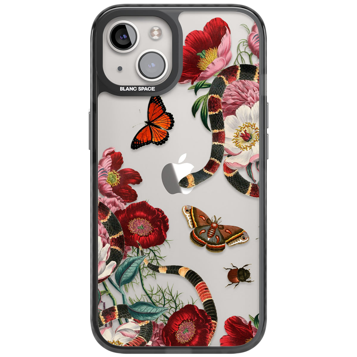 Botanical Snake iPhone 12 / 12 Pro / iPhone 13 / iPhone 14 / iPhone 14 Plus / iPhone 15 / iPhone 15 Plus Impact Black Phone Case front