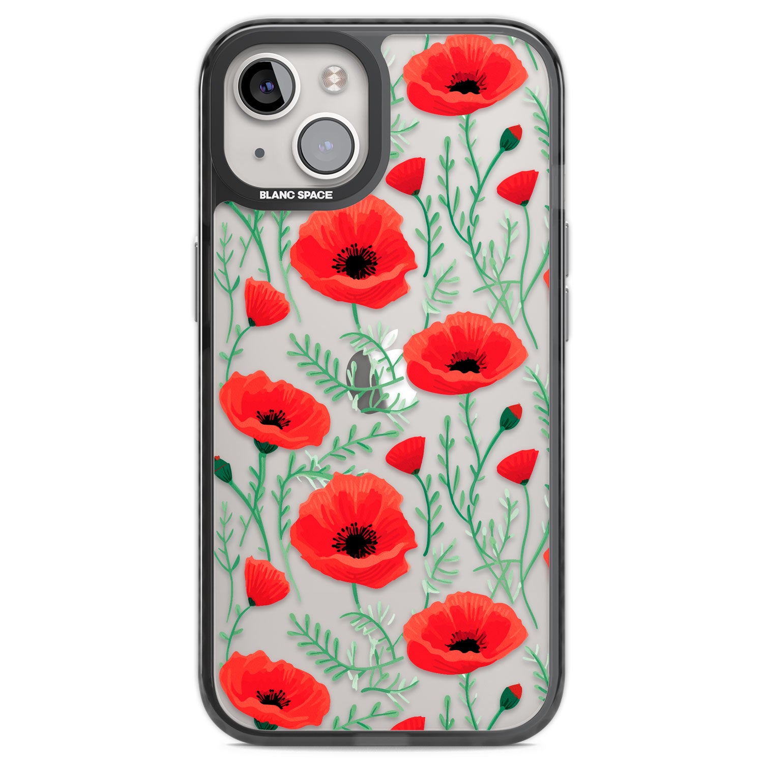 Poppy Garden Black Impact Phone Case for iPhone 13, iPhone 14, iPhone 15