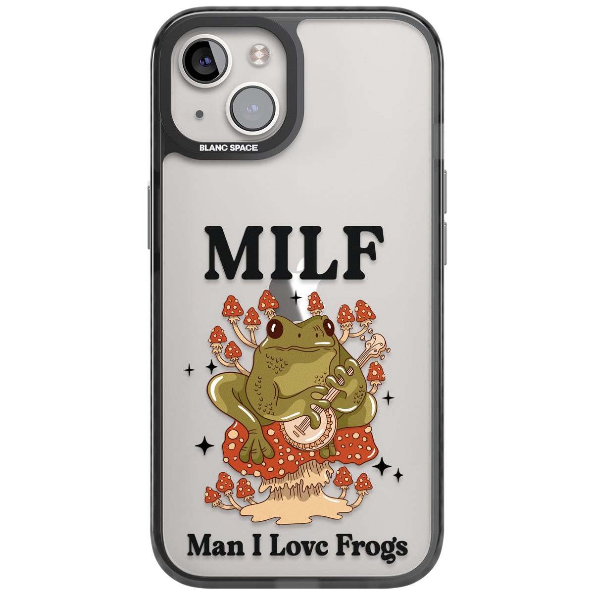 Man I Love Frogs iPhone 12 / 12 Pro / iPhone 13 / iPhone 14 / iPhone 14 Plus / iPhone 15 / iPhone 15 Plus Impact Black Phone Case front