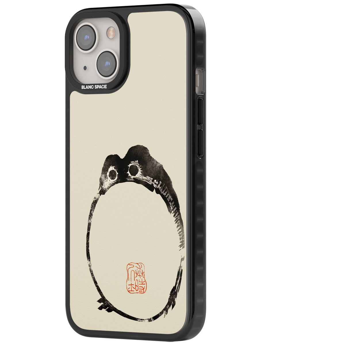 Matsumoto Hoji Round Frog iPhone 12 / 12 Pro / iPhone 13 / iPhone 14 / iPhone 14 Plus / iPhone 15 / iPhone 15 Plus Impact Black Phone Case side