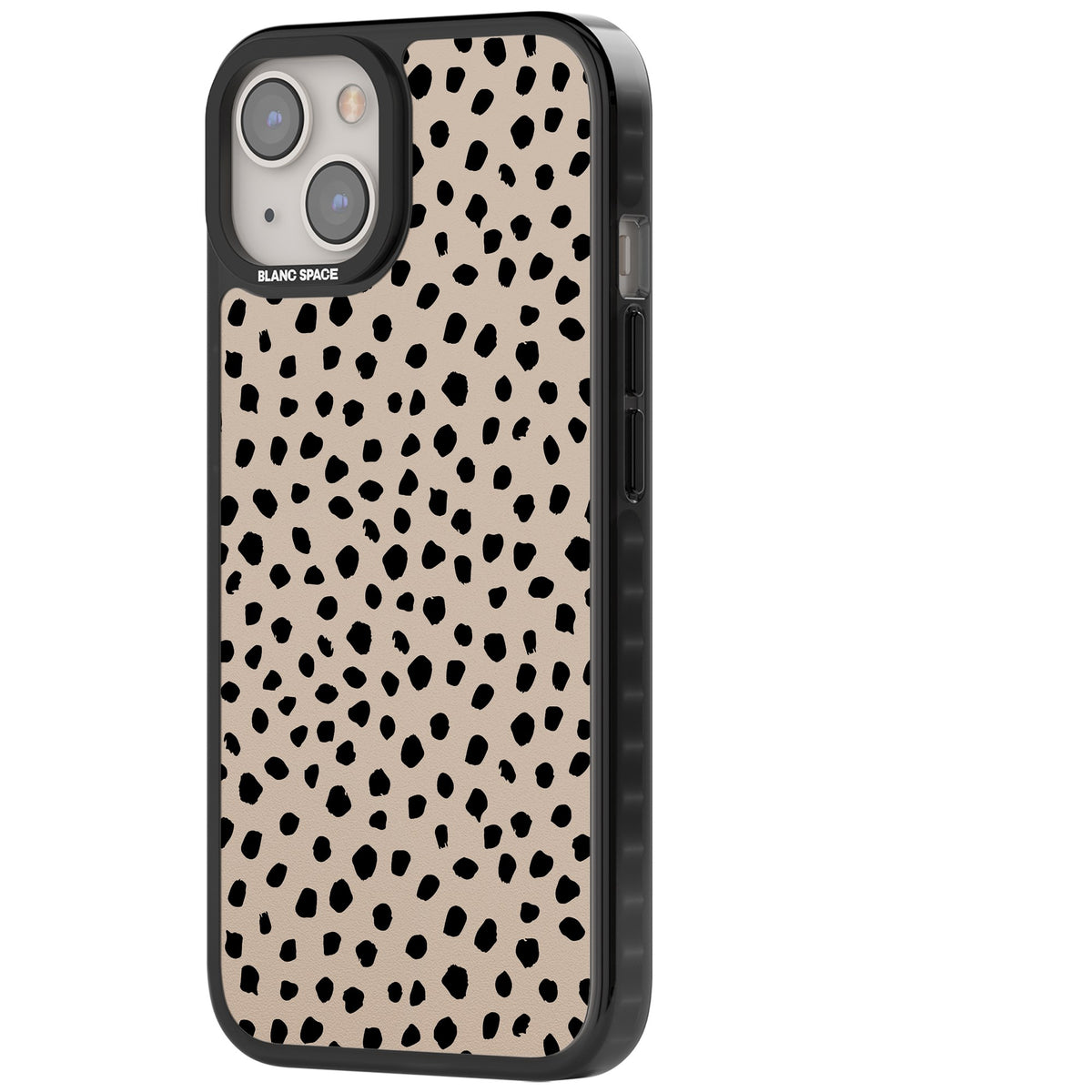 Coffee Dalmatian iPhone 12 / 12 Pro / iPhone 13 / iPhone 14 / iPhone 14 Plus / iPhone 15 / iPhone 15 Plus Impact Black Phone Case side