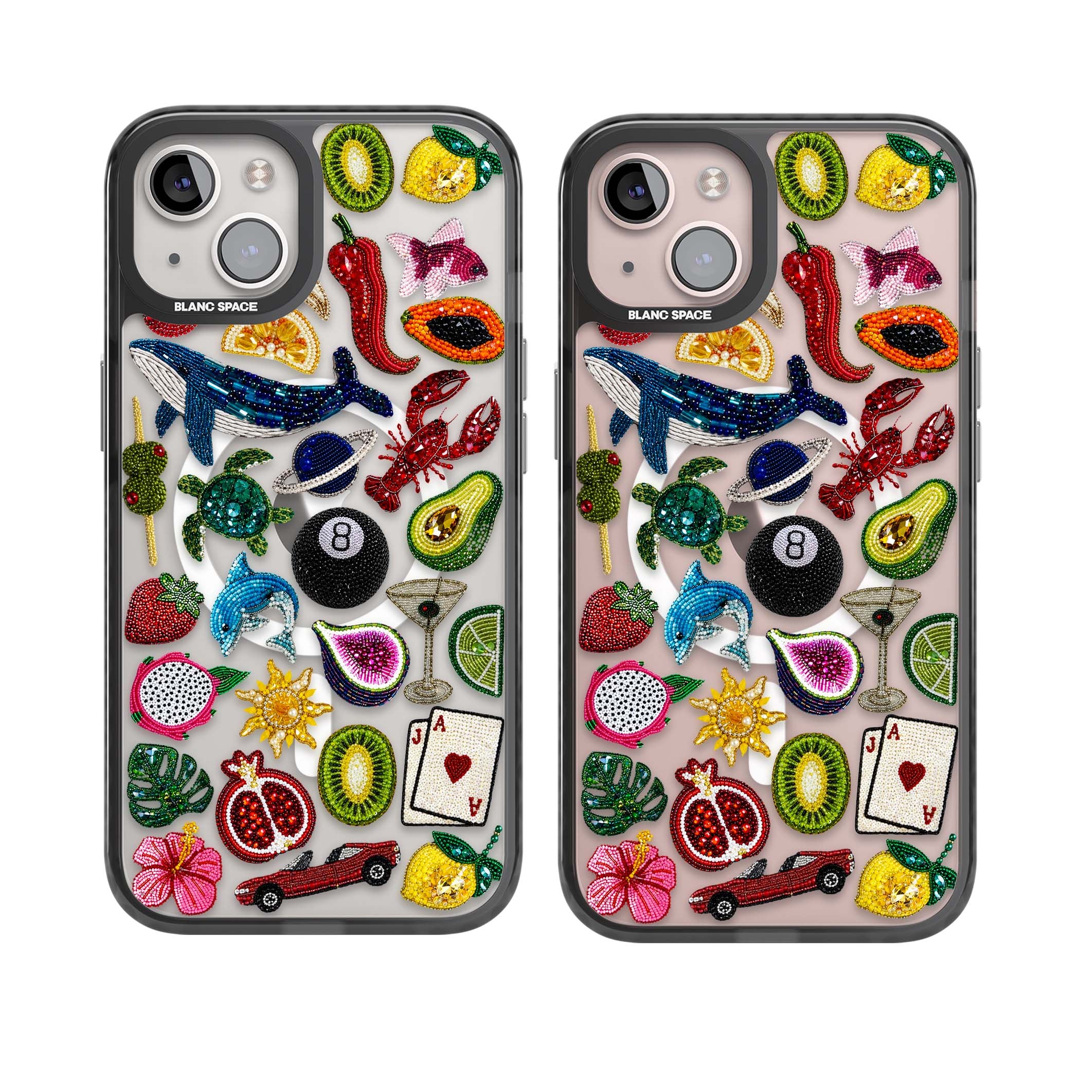 Beaded Mix cute iPhone case | Black Impact Magsafe case for iPhone 13, iPhone 14, iPhone 15