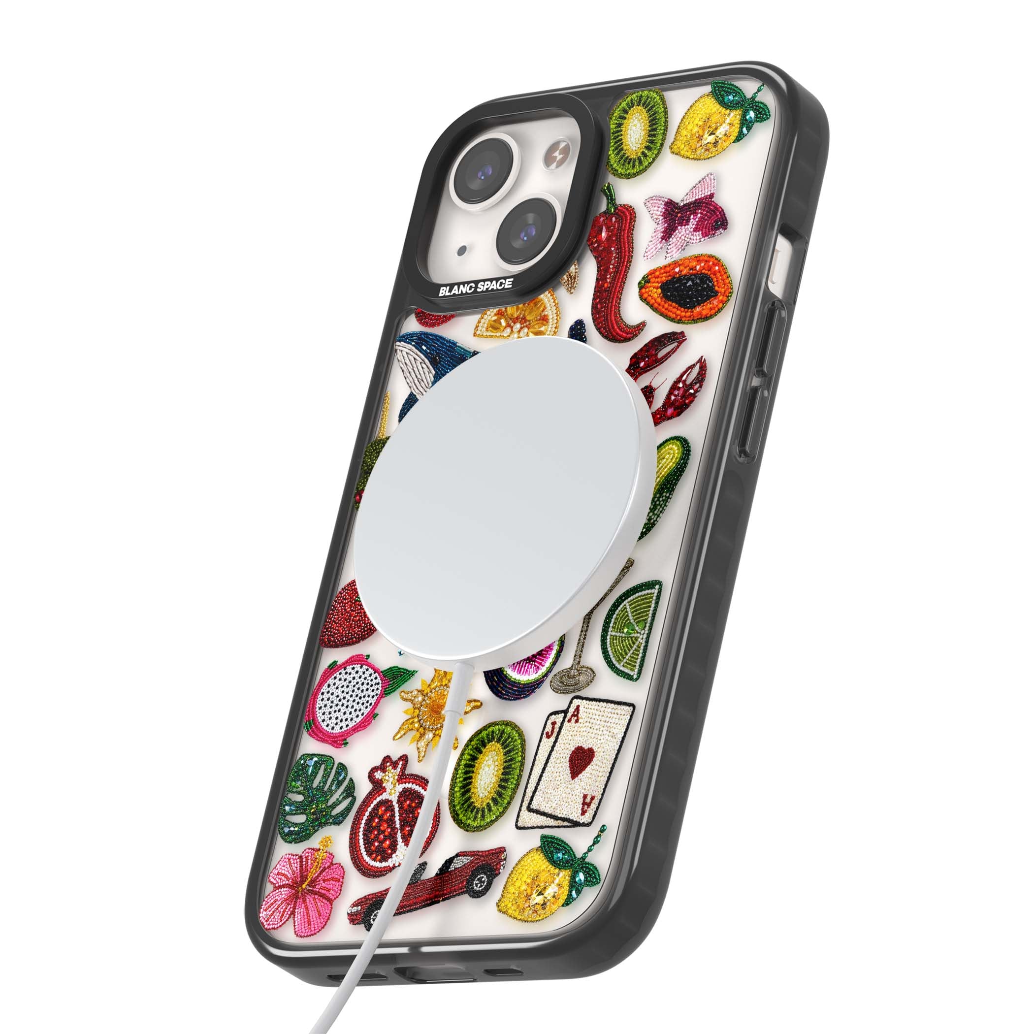 Beaded Mix cute iPhone case | Black Impact Magsafe case for iPhone 13, iPhone 14, iPhone 15