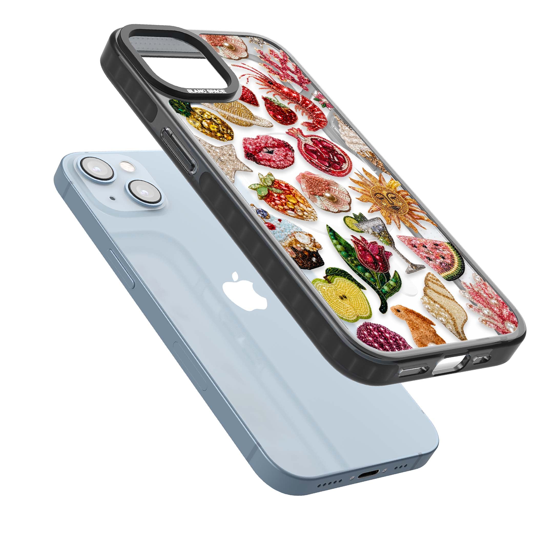 Beaded Riviera coquette iPhone case | Black Impact Magsafe case for iPhone 13, iPhone 14, iPhone 15