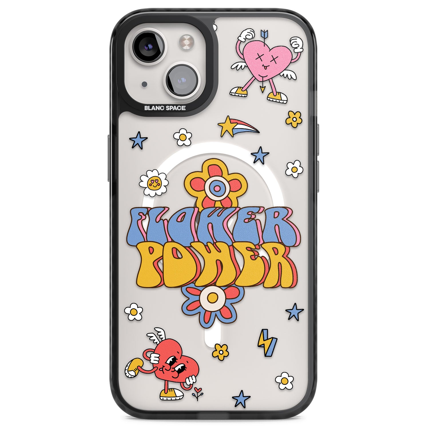 Flower Power Magsafe Black Impact Phone Case for iPhone 13, iPhone 14, iPhone 15