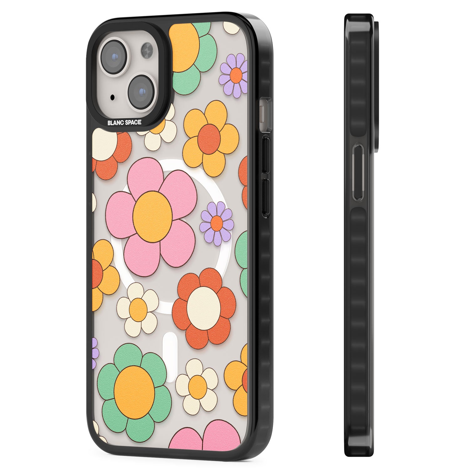 Groovy Blossoms Magsafe Black Impact Phone Case for iPhone 13, iPhone 14, iPhone 15