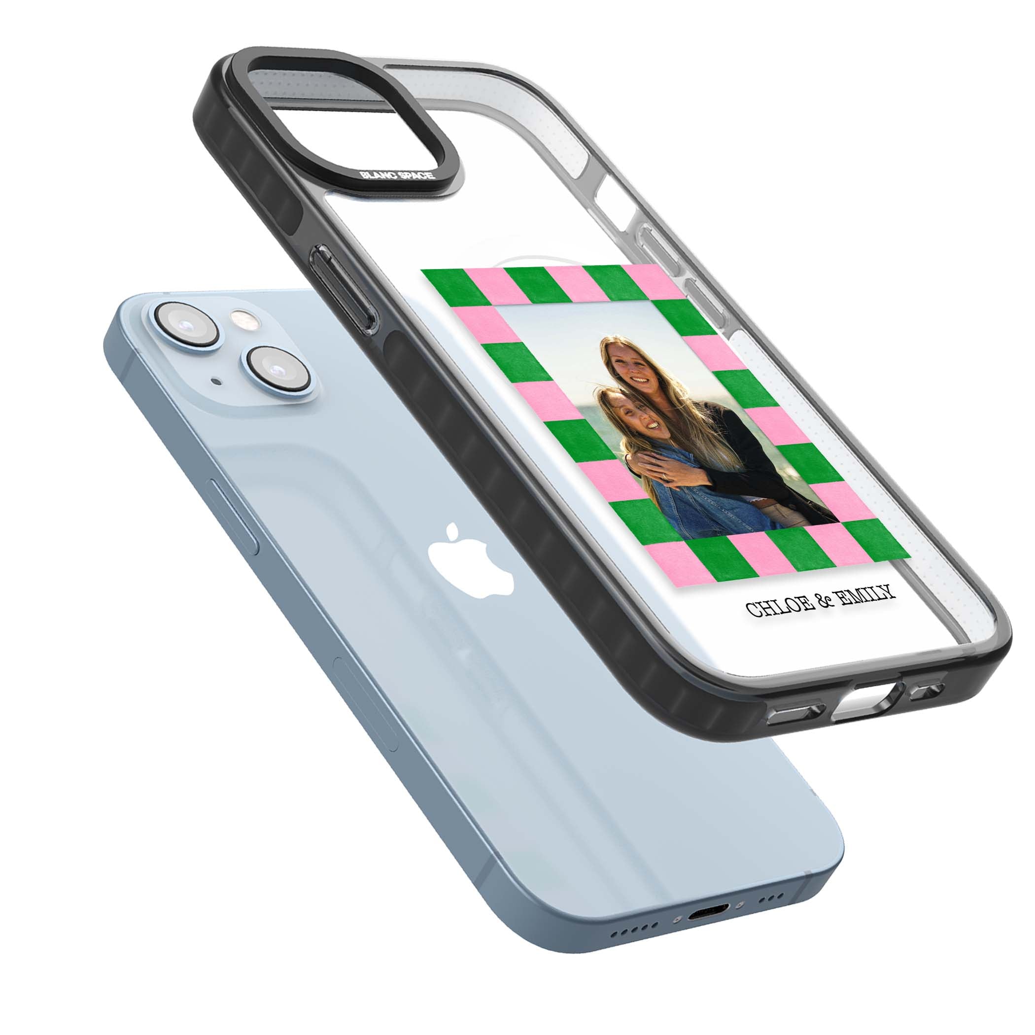 Riviera Check Photo cute iPhone case | Black Impact Magsafe case for iPhone 13, iPhone 14, iPhone 15