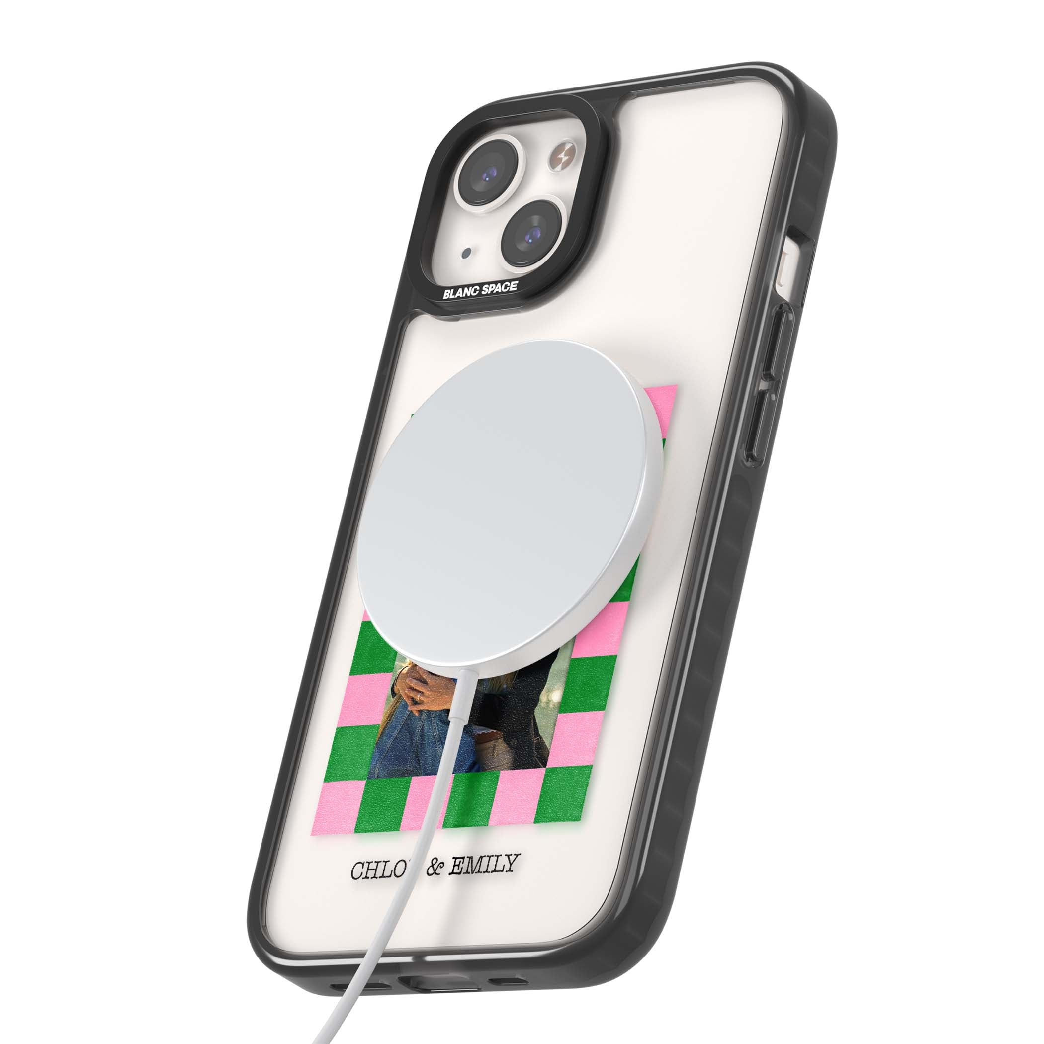 Riviera Check Photo cute iPhone case | Black Impact Magsafe case for iPhone 13, iPhone 14, iPhone 15