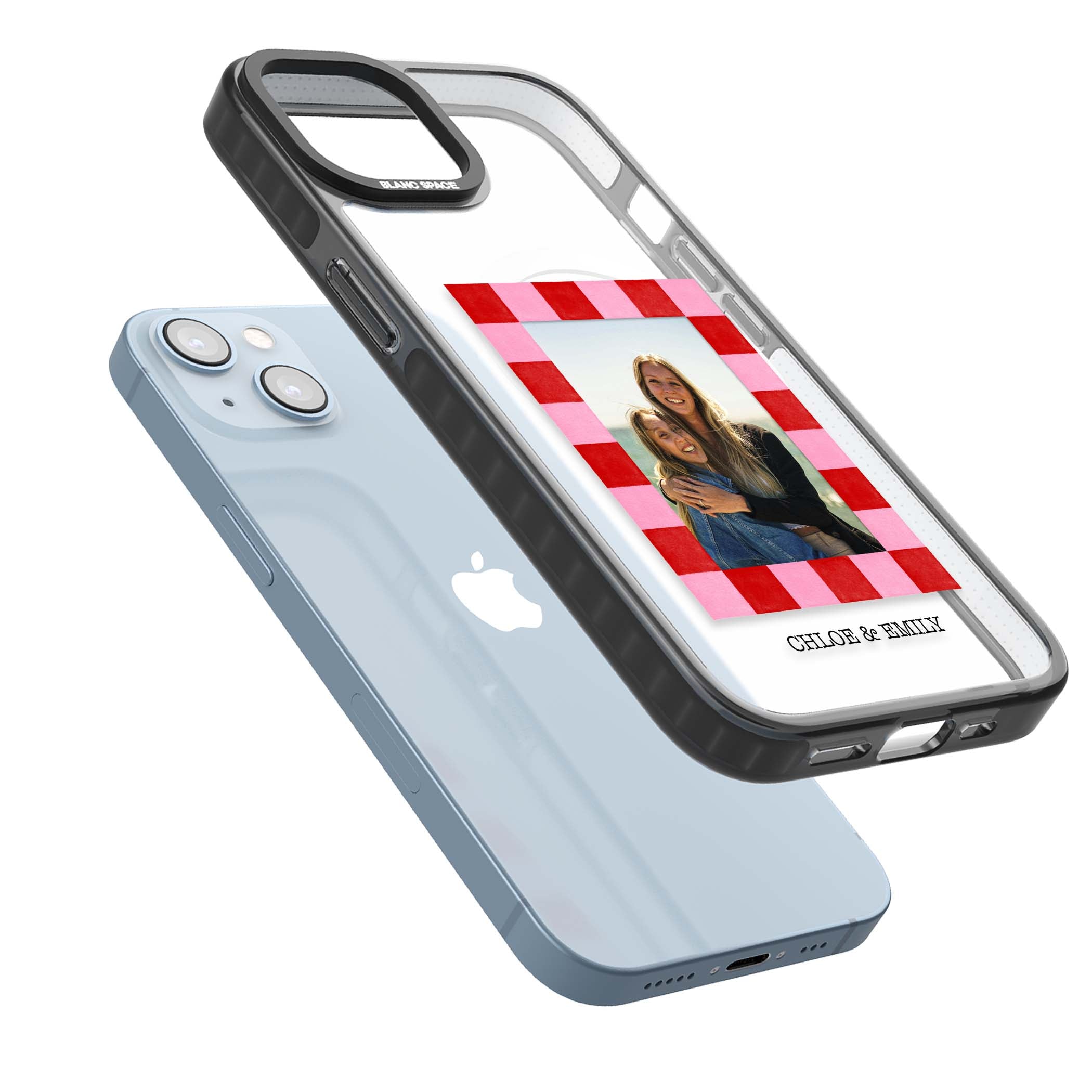 Bubblegum Check Photo for her iPhone case | Black Impact Magsafe case for iPhone 13, iPhone 14, iPhone 15