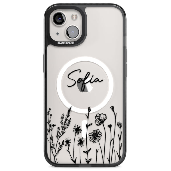 Personalised Black Wildflowers