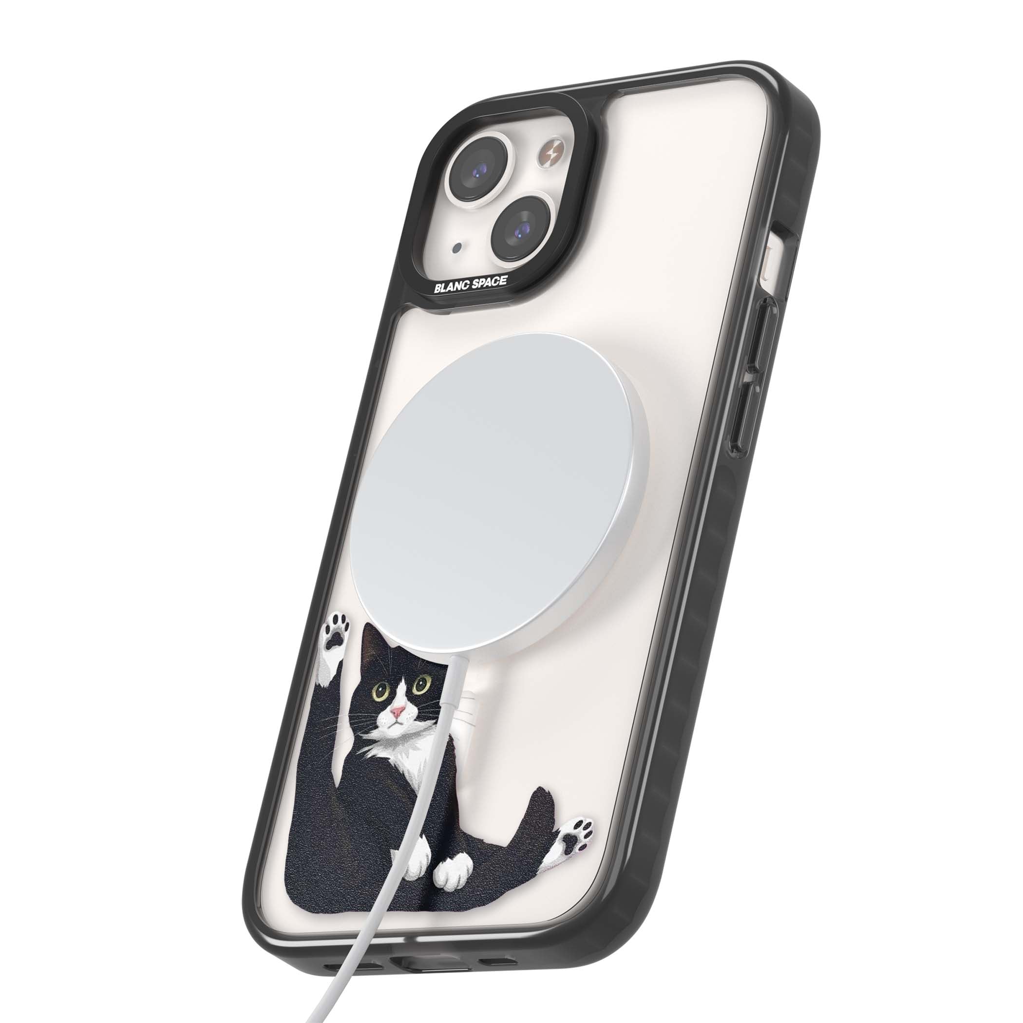 Mid-Groom Cat animals iPhone case | Black Impact Magsafe case for iPhone 13, iPhone 14, iPhone 15