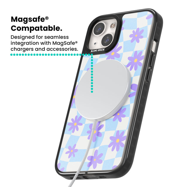 Serene Skies & Flowers Magsafe Black Impact Phone Case for iPhone 13, iPhone 14, iPhone 15