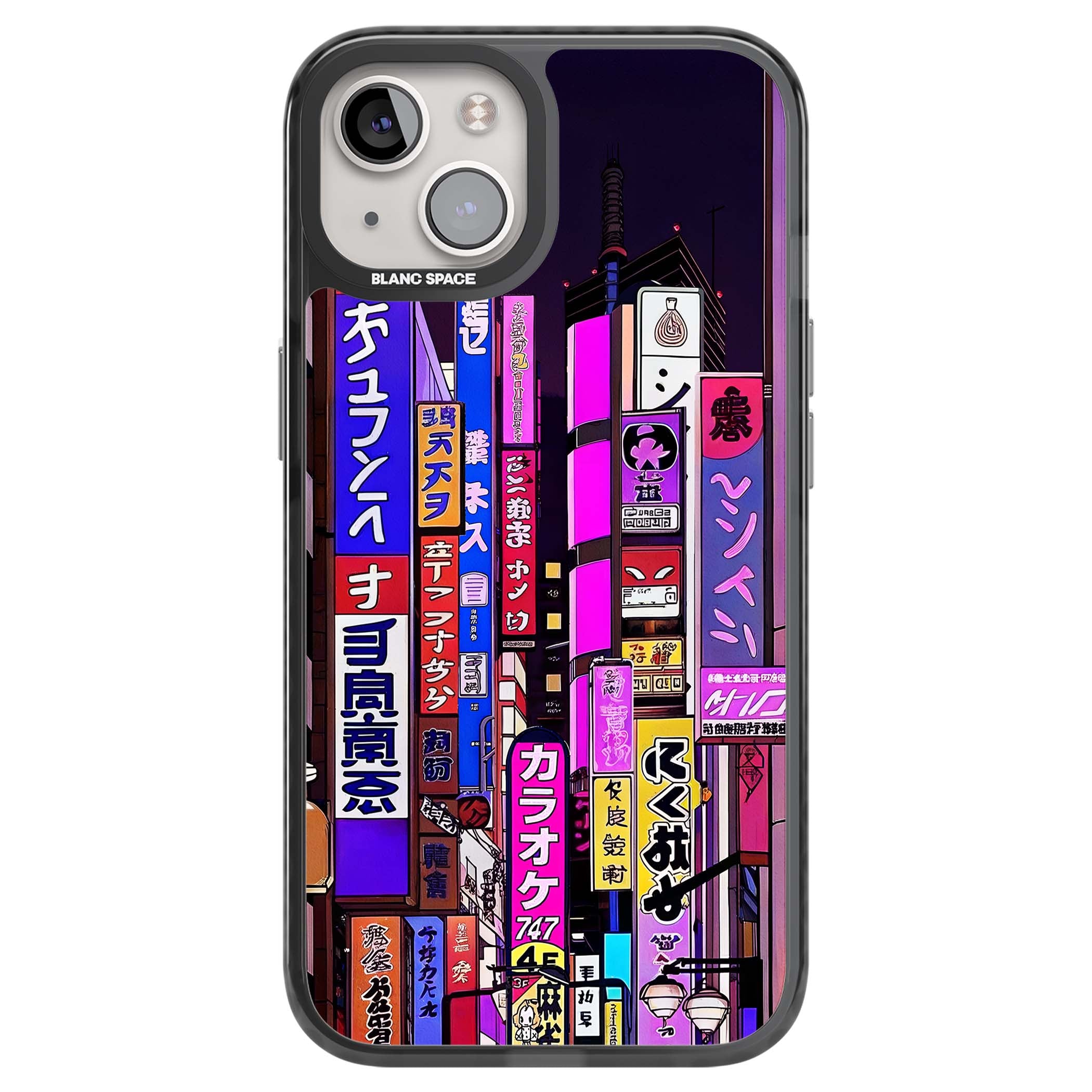 NEON NIGHT anime iPhone case | Black Impact Magsafe case for iPhone 13, iPhone 14, iPhone 15