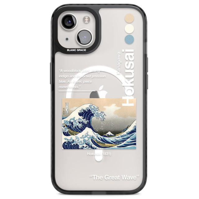 The Great Wave Magsafe Black Impact Phone Case for iPhone 13, iPhone 14, iPhone 15