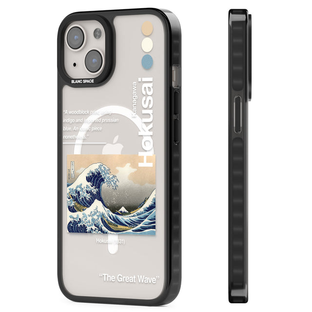 The Great Wave Magsafe Black Impact Phone Case for iPhone 13, iPhone 14, iPhone 15