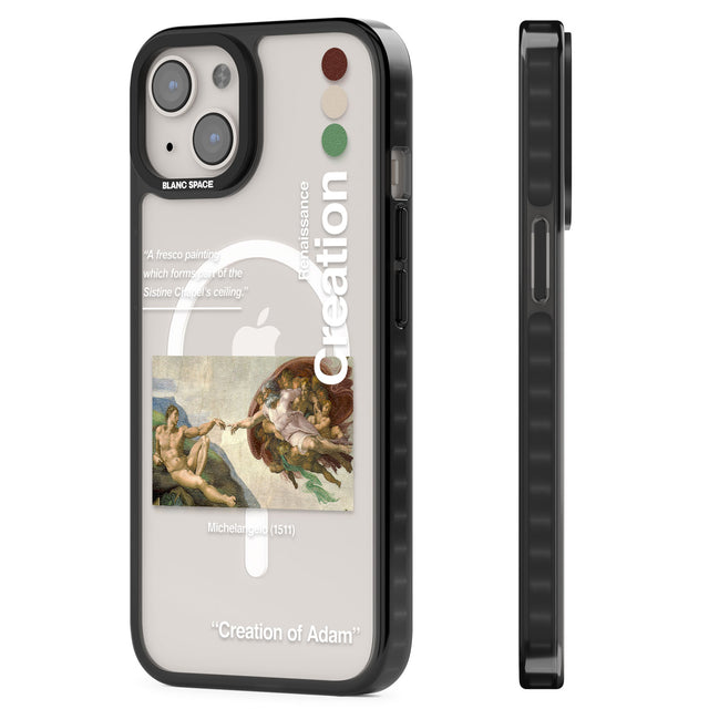 Creation of Adam - Michelangelo Magsafe Black Impact Phone Case for iPhone 13, iPhone 14, iPhone 15