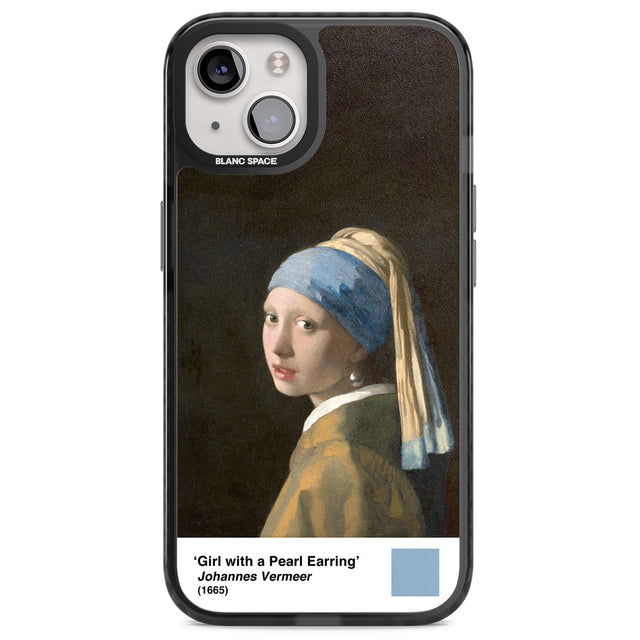 Girl with a Pearl Earring Magsafe Black Impact Phone Case for iPhone 13, iPhone 14, iPhone 15