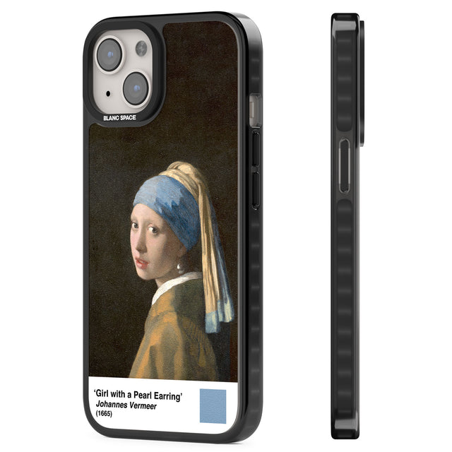 Girl with a Pearl Earring Magsafe Black Impact Phone Case for iPhone 13, iPhone 14, iPhone 15