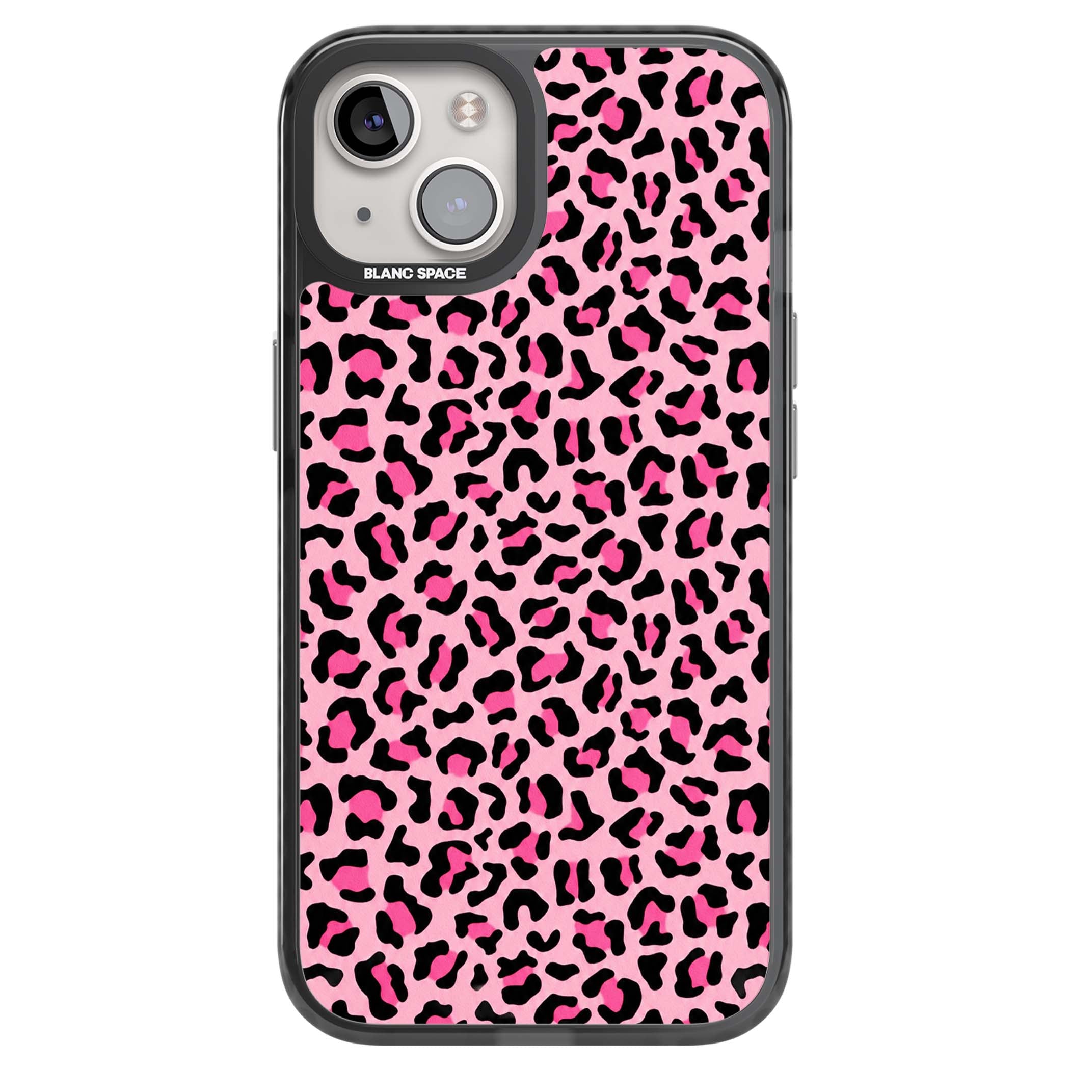 Pink Leopard baddie iPhone case | Black Impact Magsafe case for iPhone 13, iPhone 14, iPhone 15