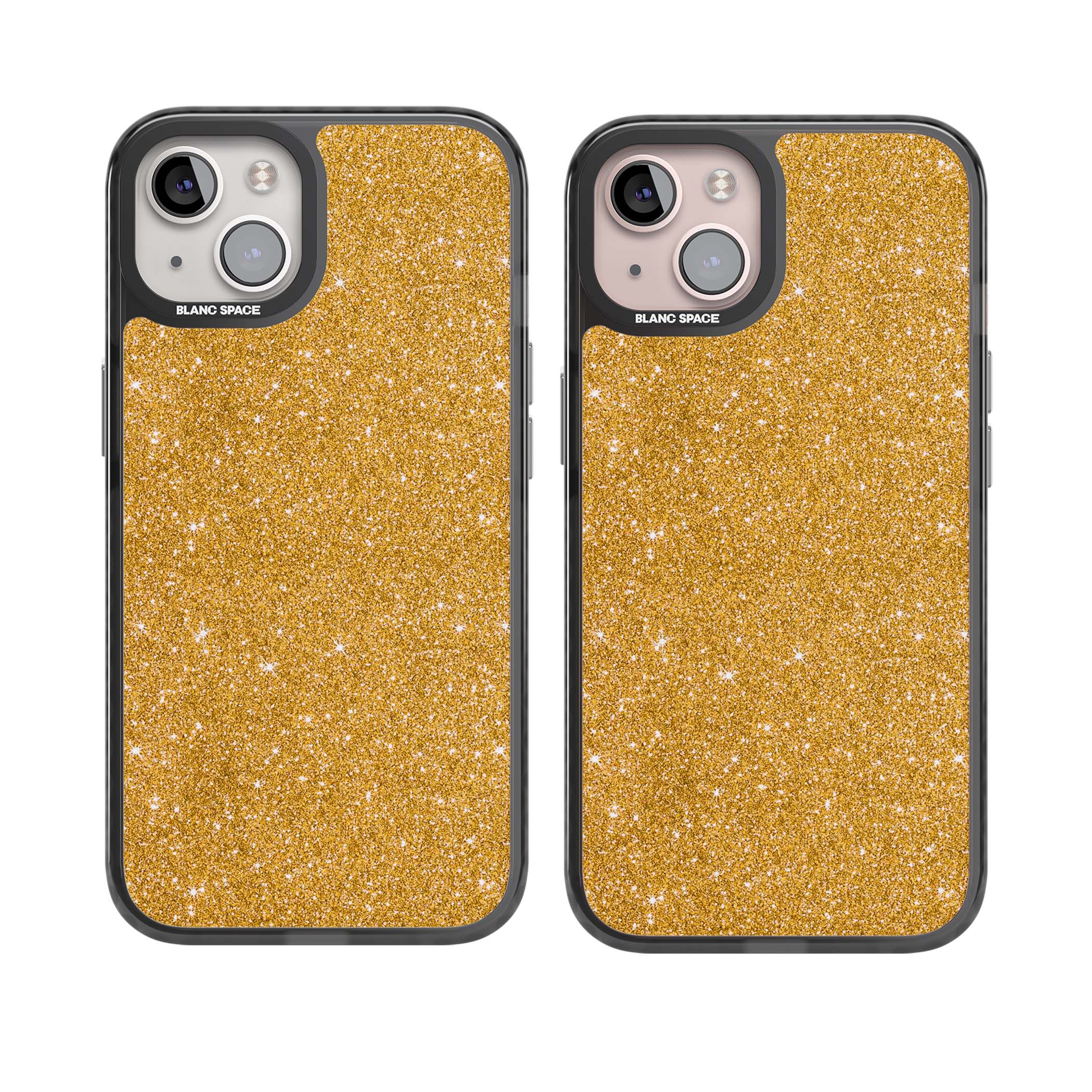Gold Glitter gold glitter iPhone case featuring a shimmering sparkle wallpaper design in luxury gold | Black Impact Magsafe case for iPhone 13, iPhone 14, iPhone 15