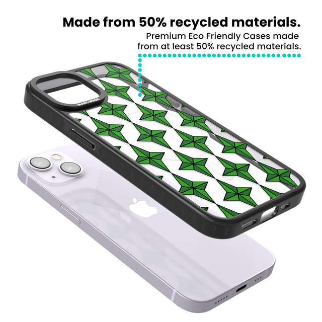 Emerald Stars Pattern (Clear) Magsafe Black Impact Phone Case for iPhone 13, iPhone 14, iPhone 15