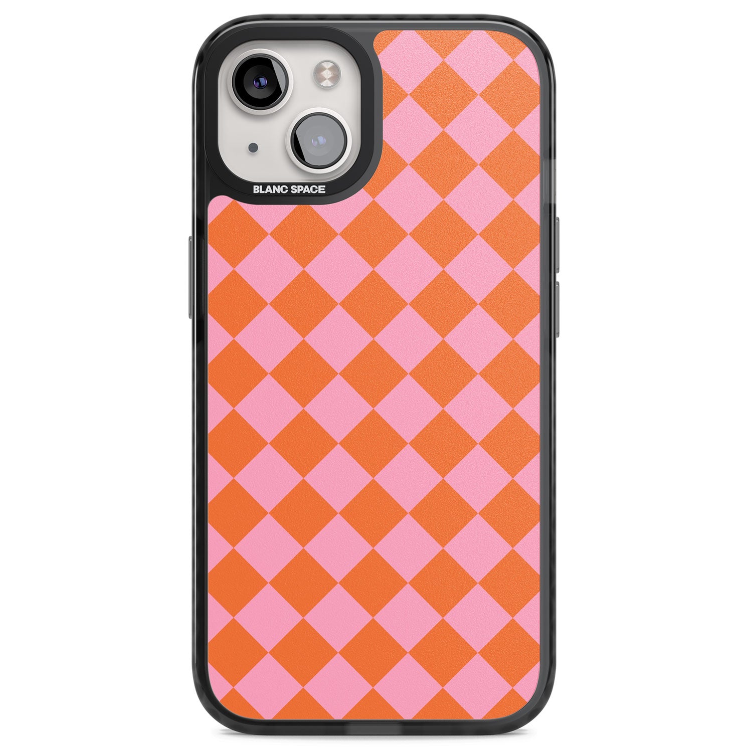 Retro Sunset Diamond Plaid Magsafe Black Impact Phone Case for iPhone 13, iPhone 14, iPhone 15