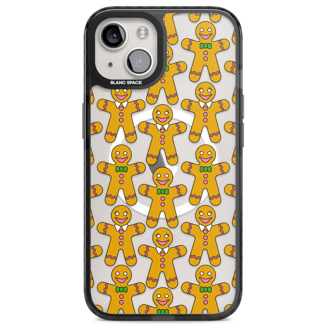 Gingerbread Cookie Pattern Magsafe Black Impact Phone Case for iPhone 13, iPhone 14, iPhone 15