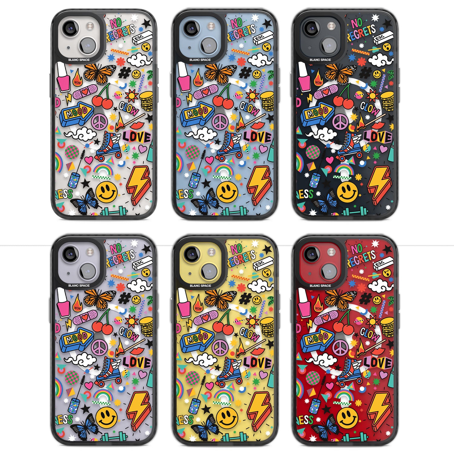 Electric Love Magsafe Black Impact Phone Case for iPhone 13, iPhone 14, iPhone 15