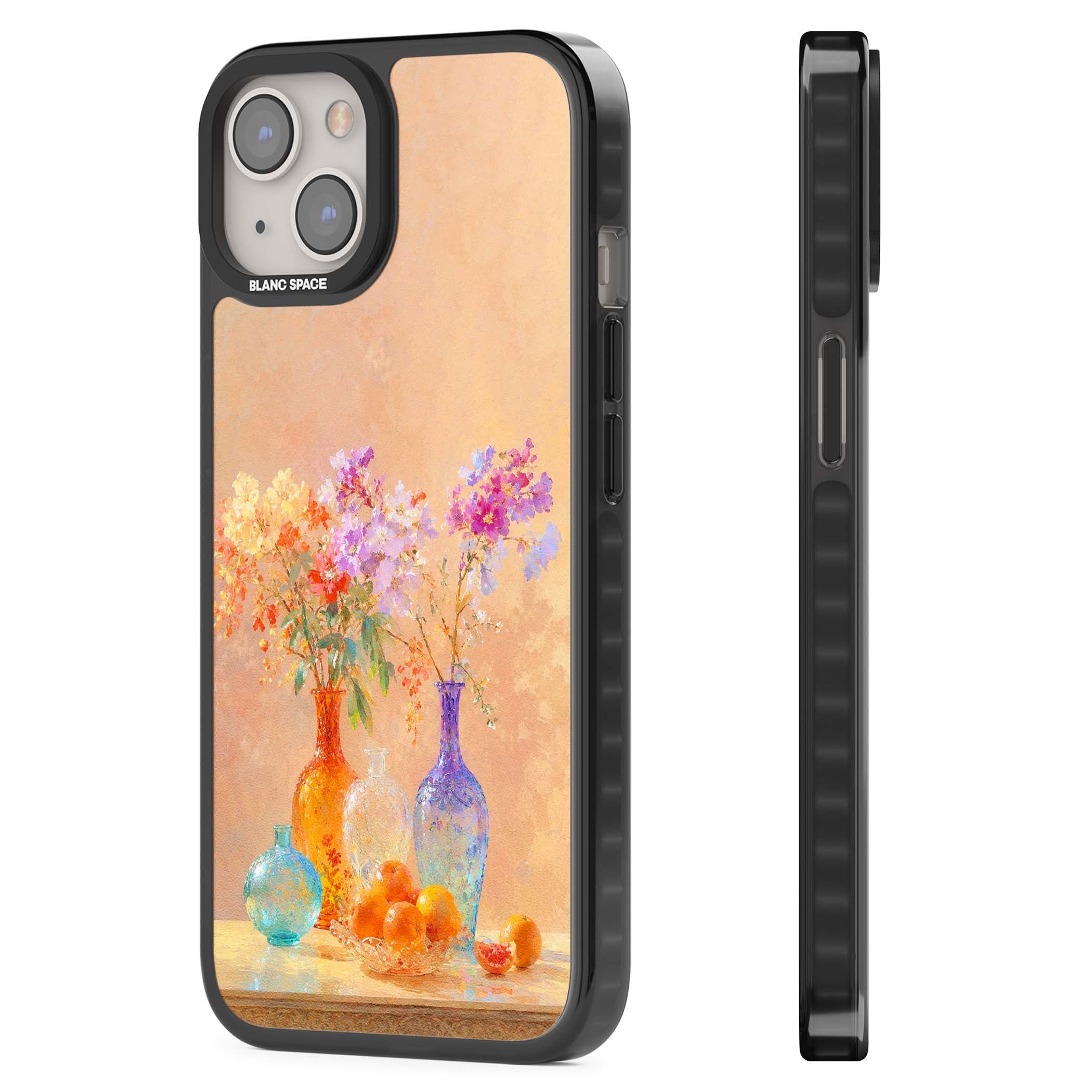 Peach Glass art iPhone case | Black Impact Magsafe case for iPhone 13, iPhone 14, iPhone 15