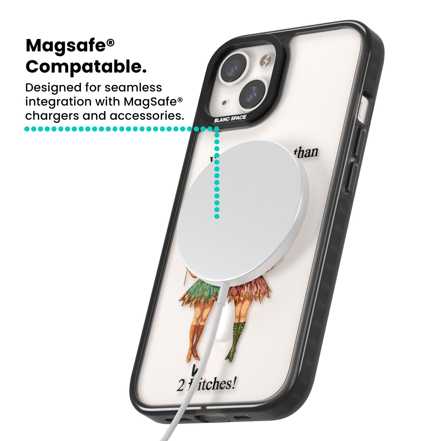 Two Witches Magsafe Black Impact Phone Case for iPhone 13, iPhone 14, iPhone 15