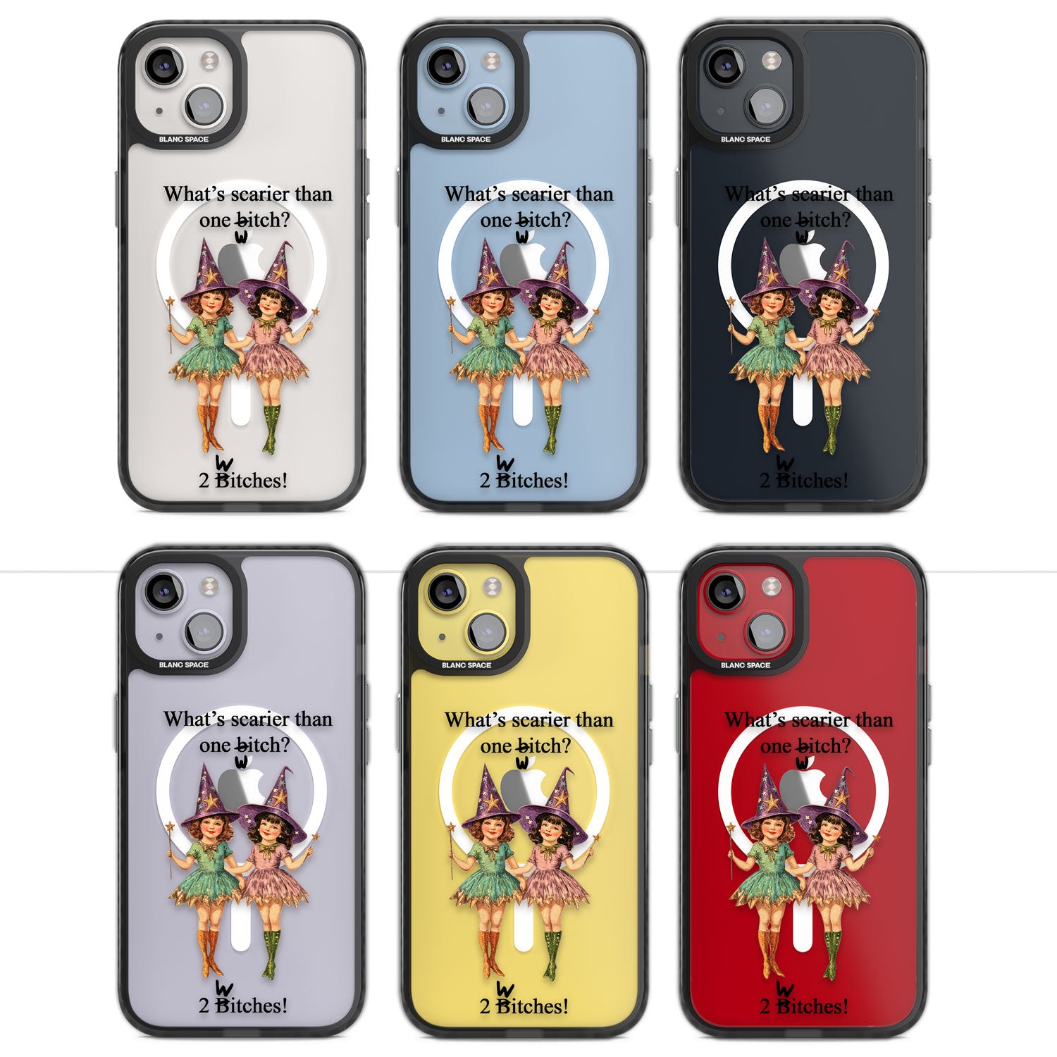 Two Witches Magsafe Black Impact Phone Case for iPhone 13, iPhone 14, iPhone 15