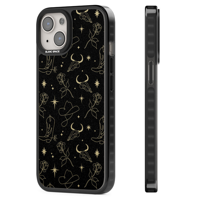Celestial West Pattern Magsafe Black Impact Phone Case for iPhone 13, iPhone 14, iPhone 15