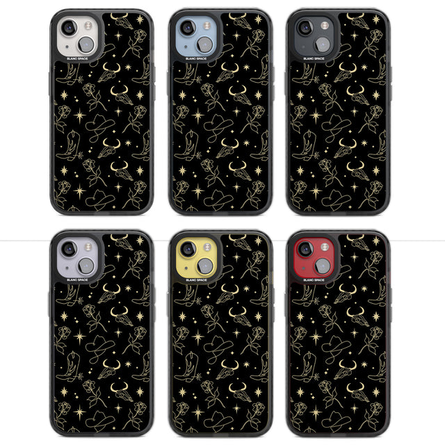 Celestial West Pattern Magsafe Black Impact Phone Case for iPhone 13, iPhone 14, iPhone 15