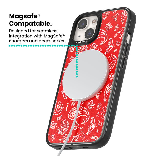 Red Bandana Magsafe Black Impact Phone Case for iPhone 13, iPhone 14, iPhone 15
