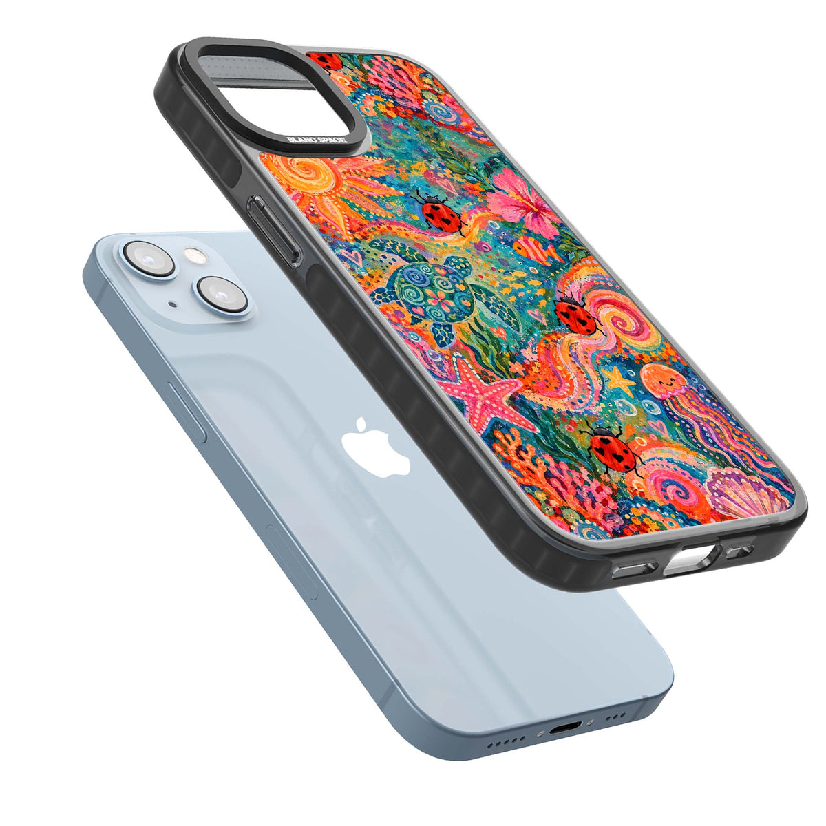 Coral Whimsy for her iPhone case | Black Impact Magsafe case for iPhone 13, iPhone 14, iPhone 15